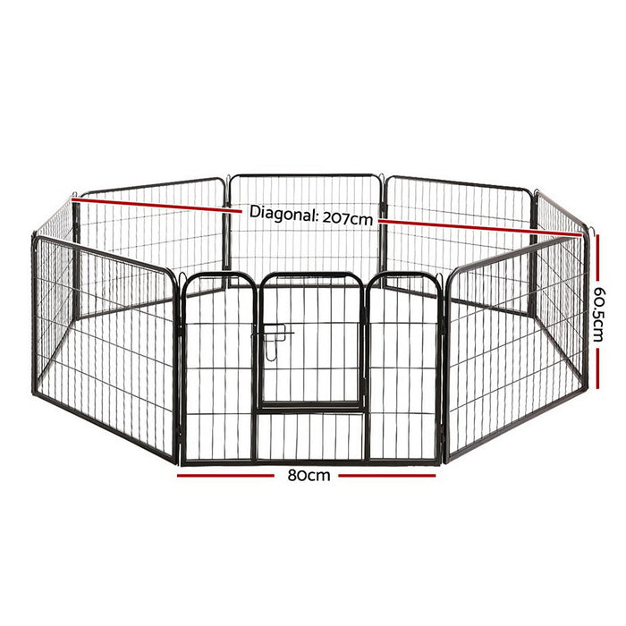 Pet Dog Playpen Pet Playpen 8 Panel Puppy Exercise Cage Enclosure Fence 80x60cm