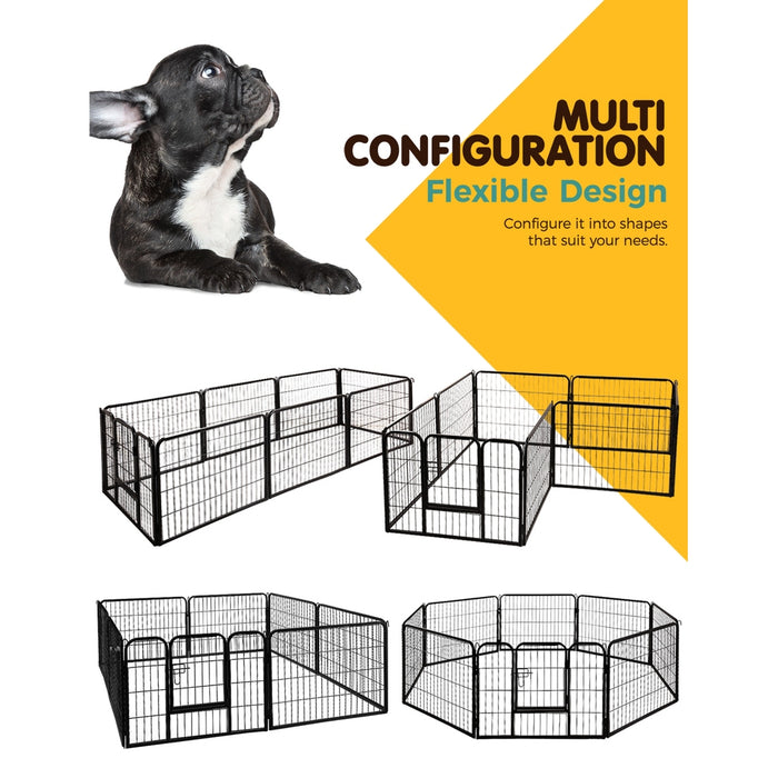 Pet Dog Playpen Pet Playpen 8 Panel Puppy Exercise Cage Enclosure Fence 80x60cm