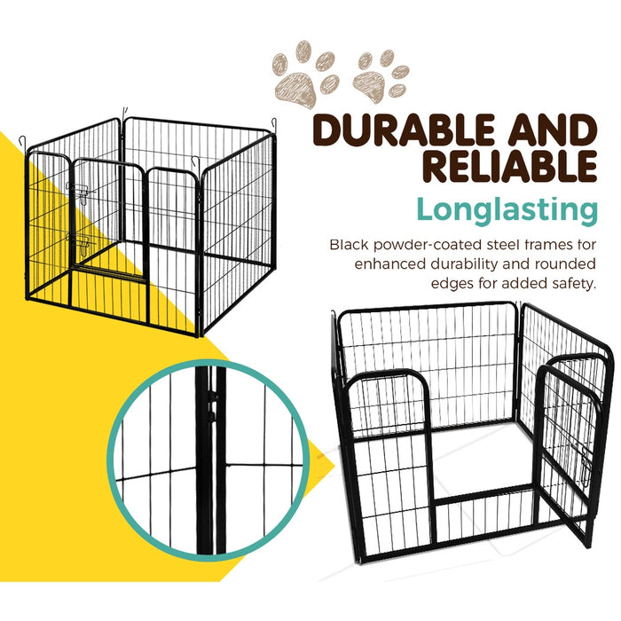 Pet Dog Playpen Pet Playpen 8 Panel Puppy Exercise Cage Enclosure Fence 80x60cm