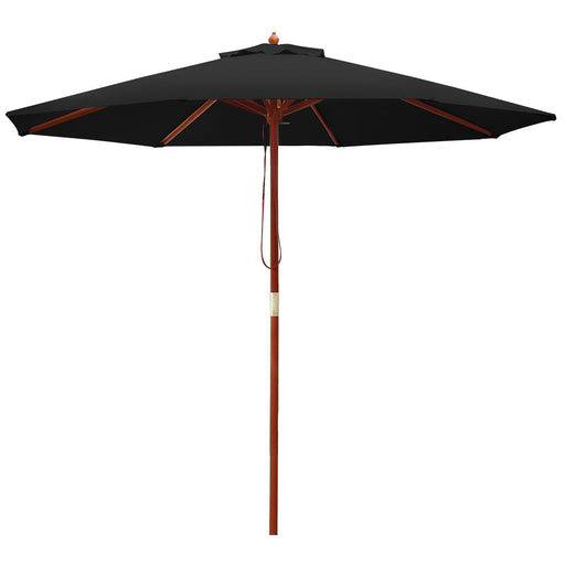 Instahut Outdoor Umbrella 2.7M Pole Cantilever Stand Garden Umbrellas Patio Black