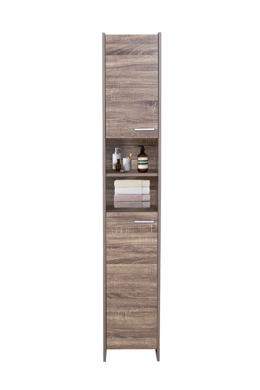 Alto Bathroom Tallboy Narrow High Cabinet With 2 Doors/2 Shleves - Walnut