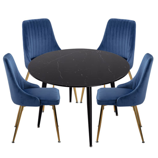 Blue Velvet Bistro Dining Set