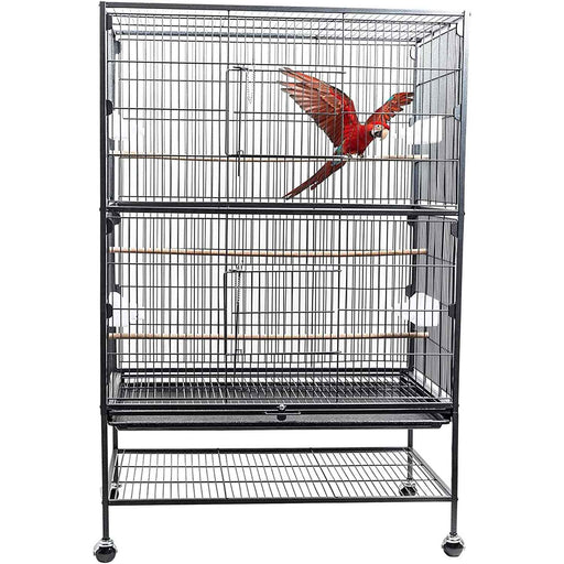 132cm Large Rolling Mobile Bird Cage Birdcage Finch Aviary Parrot Animals Playtop Stand Canary Finch