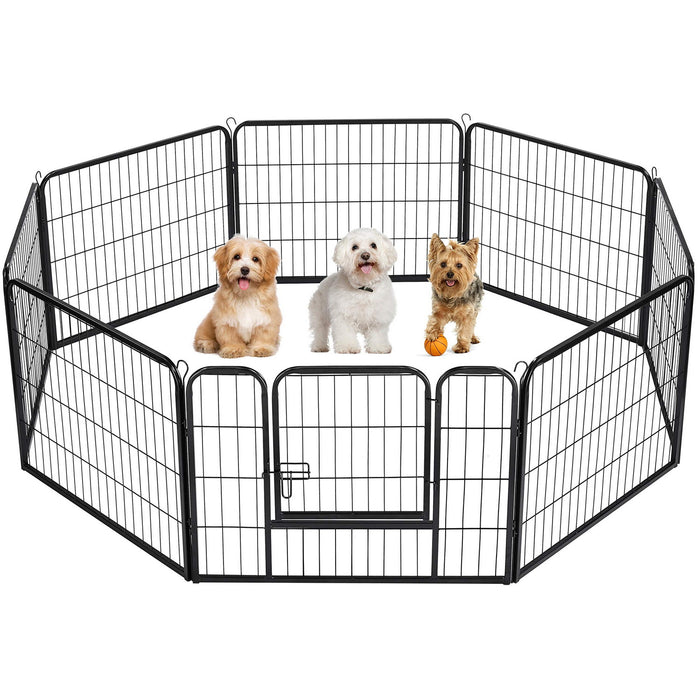 8 Panel Pet Dog Cat Bunny Puppy Play pen Playpen 60x80 cm Exercise Cage Dog Panel Fence